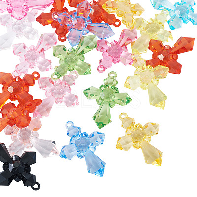 20Pcs Transparent Acrylic Pendants TACR-TA0001-66-1