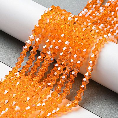 Transparent Electroplate Glass Beads Strands GLAA-F029-2mm-C23-1