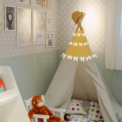 2Pcs Cloth Bowknot Hanging Banner for Christmas Tree Decoration AJEW-SP0002-82B-1