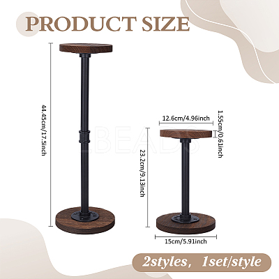 2Pcs 2 Sizes Wooden Hat Racks ODIS-PH0009-22-1