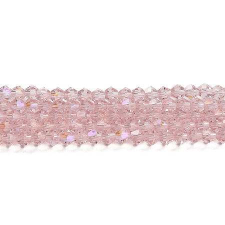 Transparent Electroplate Glass Beads Strands GLAA-F029-4mm-D26-1