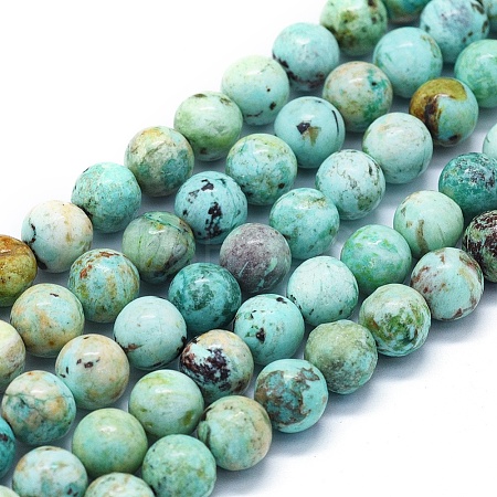 Natural Peruvian Turquoise(Jasper) Beads Strands G-E561-11-8mm-A01-1