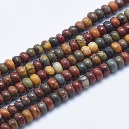 Natural Polychrome Jasper/Picasso Stone/Picasso Jasper Beads Strands G-E444-45-4mm-1