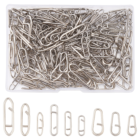 SUPERFINDINGS 180Pcs 9 Style 201 Stainless Steel High Strength Fishing Snap FIND-FH0004-42-1