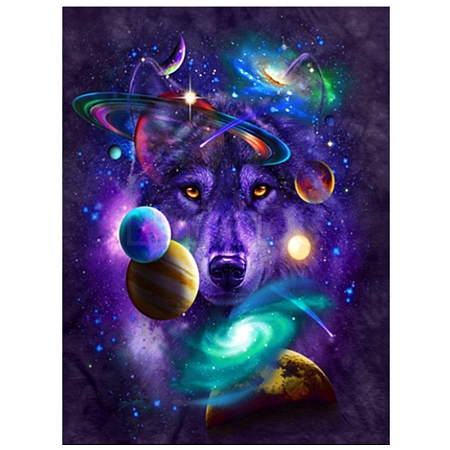 Universe Planet Fox Pattern 5D Diamond Painting Kits for Adult Beginners PW-WG71723-01-1