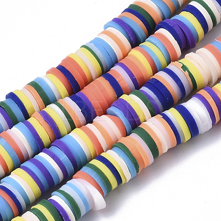 Handmade Polymer Clay Beads Strands X-CLAY-R089-6mm-084-1