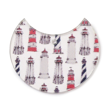 Printed Opaque  Acrylic Pendants FIND-K017-10B-1