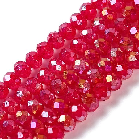 Baking Electroplate Glass Beads Strands X-DGLA-A039-J6MM-B21-1