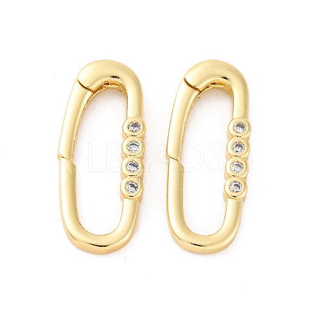 Brass Micro Pave Clear Cubic Zirconia Spring Gate Rings KK-S510-04G-1