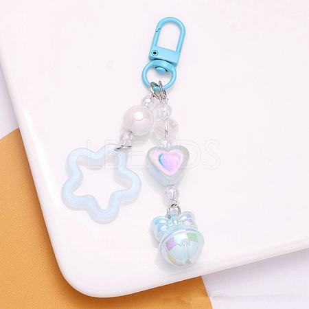 Cute Acrylic Star and Bell Shape Pendant Keychain PW-WG85176-03-1
