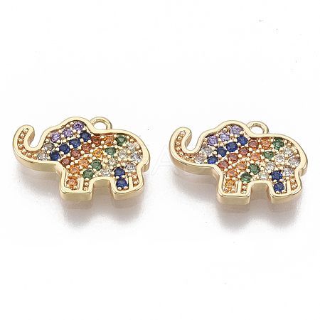 Brass Micro Pave Cubic Zirconia Charms KK-R126-005-NF-1