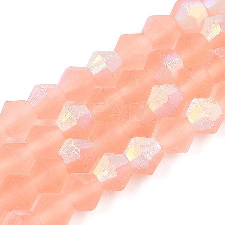 Imitate Austrian Crystal Bicone Frosted Glass Beads Strands GLAA-F029-TM2mm-A15-1