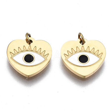 316 Surgical Stainless Steel Enamel Charms STAS-S116-379A-G-1