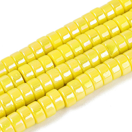 AB Color Plated Opaque Glass Beads Strands GLAA-T026-3x6mm-P12-1