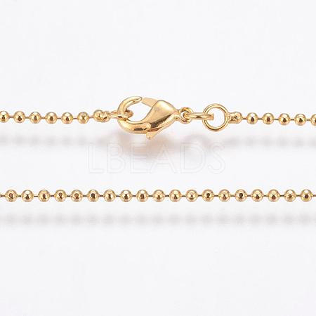Eco-Friendly Rack Plating Brass Chain Necklaces MAK-G002-06G-C-FF-1