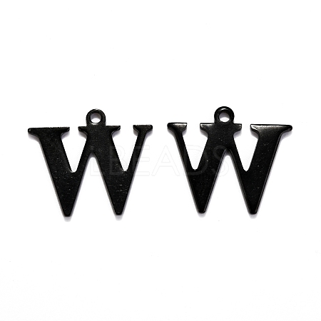 304 Stainless Steel Alphabet Charms STAS-H122-W-EB-1