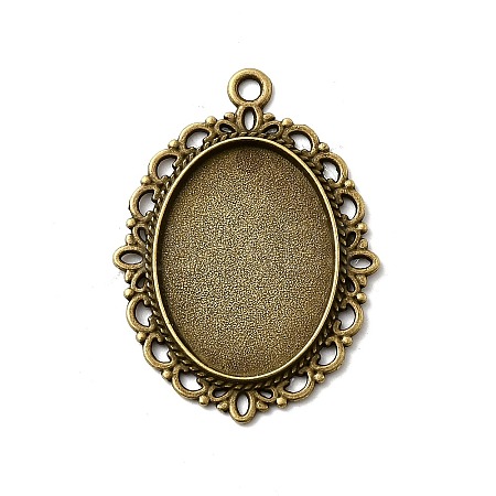 Zinc Alloy Pendant Settings for Cabochon & Rhinestone PALLOY-A15257-AB-LF-1
