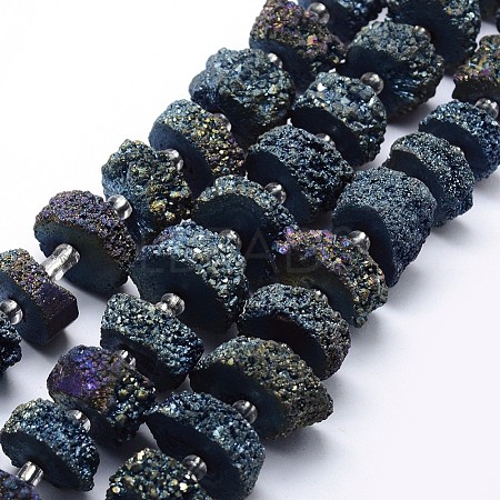 Natural Druzy Quartz Crystal Beads Strands G-F582-B03-1