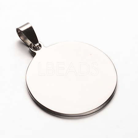 Non-Tarnish 304 Stainless Steel Pendants with 201 Stainless Steel Clasp LS-STAS-N068-18-1