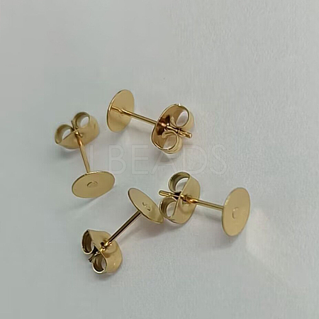 Ion Plating(IP) 304 Stainless Steel Stud Earring Findings STAS-H436-24G-10mm-1
