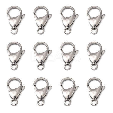 Tarnish Resistant Polished 316 Surgical Stainless Steel Lobster Claw Clasps X-STAS-R072-18A-1