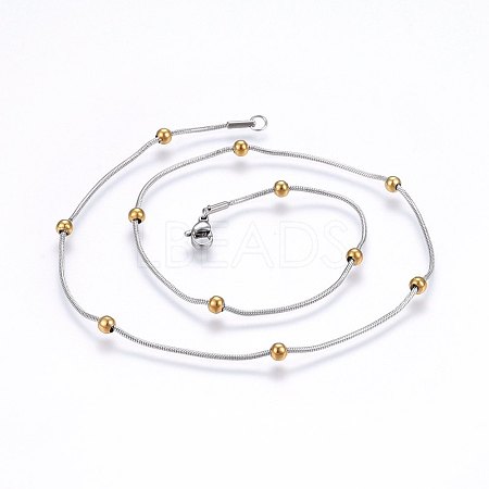 304 Stainless Steel Snake Chain Necklaces STAS-O099-39GP-1