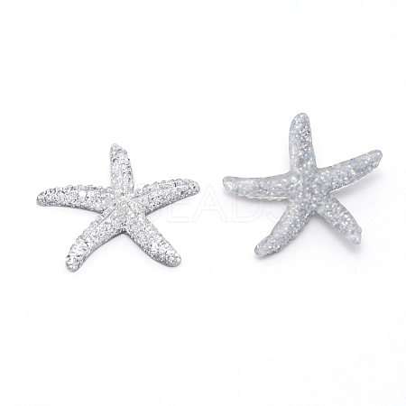 Plastic with Opaque Resin Cabochons DJEW-WH0011-14B-1