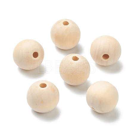 Natural Unfinished Wood Beads WOOD-XCP0001-19H-1