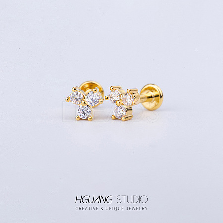 Stainless Steel Micro Pave Clear Cubic Zirconia Cartilage Earrings for Women Men WG126FA-16-1
