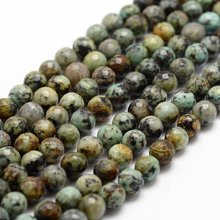 Natural African Turquoise(Jasper) Beads Strands X-G-D840-15-4mm-1