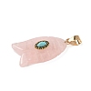 Natural Rose Quartz & Synthetic Turquoise Carved Pendants X-G-Z084-01G-02-2