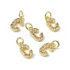 Real 18K Gold Plated Brass Micro Pave Clear Cubic Zirconia Charms KK-E068-VB452-C-4