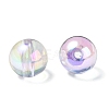 UV Plating Transparent Rainbow Iridescent Acrylic Beads OACR-F004-01B-3