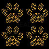 Paw Print Hotfix Glass Rhinestone DIY-WH0453-71B-02-1