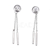 304 Stainless Steel Chain Tassel Earrings EJEW-I248-25-3