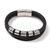 Braided Microfiber Leather Multi-strand Bracelets BJEW-B096-07B-1