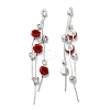 Platinum Brass with Glass Rhinestone Tassel Big Pendants KK-B074-14P-04-1