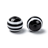 Round Striped Resin Beads X-RESI-R158-10mm-11-3