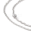 304 Stainless Steel Double Chains Multi-strand Anklet for Women STAS-E001-26P-2