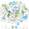 320Pcs 8 Colors 2-Hole Opaque Glass Seed Beads SEED-SC0001-15B-1