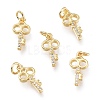 Brass Micro Pave Clear Cubic Zirconia Charms ZIRC-I048-12G-1