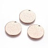 Ion Plating(IP) 304 Stainless Steel Textured Pendants STAS-I098-01-15mm-RG-3