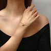 304 Stainless Steel Round Charm Bracelets BK1127-1-2