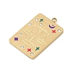 304 Stainless Steel Rhinestones Pendants STAS-D306-01G-G-2