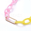 Personalized Two Tone ABS Plastic Cable Chain Necklaces NJEW-JN02825-03-3