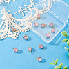 12Pcs Brass & Glass Imitation Cat Eye Round Charms PALLOY-TAC0237-04-5