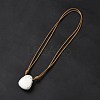 Natural Howlite Triangle Pendant Necklace with Waxed Cord for Women NJEW-G093-01K-4