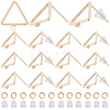 CREATCABIN 16Pcs Hollow Triangle Brass Stud Earring Findings DIY-CN0002-68-1