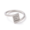 Crystal Rhinestone Square Finger Ring RJEW-D120-14B-P-2