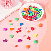 120Pcs 4 Styles Spray Painted Opaque Acrylic Beads ACRP-TA0001-03-5